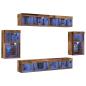Preview: TV-Schrankset mit LED-Lichtleisten 8 pcs Altholz Holzwerkstoff