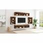 Preview: TV-Schrankset mit LED-Lichtleisten 8 pcs Altholz Holzwerkstoff