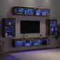 Preview: TV-Schrankset mit LED-Lichtleisten 8 pcs Altholz Holzwerkstoff