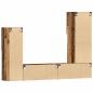 Preview: TV-Schränk mit LED-Lichtleisten 4 pcs Altholz Holzwerkstoff