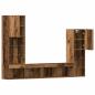 Preview: TV-Schränk mit LED-Lichtleisten 4 pcs Altholz Holzwerkstoff
