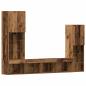 Preview: TV-Schränk mit LED-Lichtleisten 4 pcs Altholz Holzwerkstoff