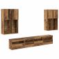 Preview: TV-Wandschrank-Set mit LED-Lichtern 7 Stk. Altholz