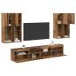 Preview: TV-Wandschrank-Set mit LED-Lichtern 7 Stk. Altholz