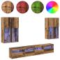 Preview: TV-Wandschrank-Set mit LED-Lichtern 7 Stk. Altholz