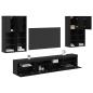 Preview: TV-Wandschrank-Set mit LED-Lichtern 7 Stk. Schwarz Eichen-Optik