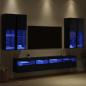 Preview: TV-Wandschrank-Set mit LED-Lichtern 7 Stk. Schwarz Eichen-Optik