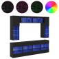 Preview: TV Wandmöbel Set mit LED 6 Stk. Schwarz Eiche Holzwerkstoff