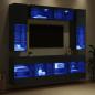 Preview: TV Wandmöbel Set mit LED 6 Stk. Schwarz Eiche Holzwerkstoff