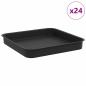 Preview: Quadratisches Blumentablett 24 stk. Schwarz 15 x 15 x 2 cm