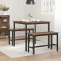 Preview: Esstische 80 x 80 x 75 cm Holzwerkstoff Eichenholz Quadratisch