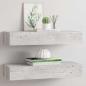 Preview: ARDEBO.de - Wandregale mit Schubladen 2 Stk. Betongrau 60x23,5x10 cm MDF
