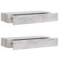 Preview: Wandregale mit Schubladen 2 Stk. Betongrau 60x23,5x10 cm MDF