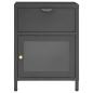 Preview: Nachttisch Anthrazit 40x30x54,5 cm Stahl und Glas