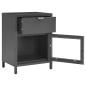 Preview: Nachttisch Anthrazit 40x30x54,5 cm Stahl und Glas
