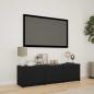 Preview: ARDEBO.de - Fernsehschrank mit LED 140 x 34 x 40 cm Schwarz Holzwerkstoff