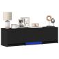 Preview: Fernsehschrank mit LED 140 x 34 x 40 cm Schwarz Holzwerkstoff