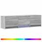 Preview: Fernsehschrank mit LED 140x34x40 cm Graues Sonoma Holzwerkstoff