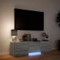 Preview: Fernsehschrank mit LED 140x34x40 cm Graues Sonoma Holzwerkstoff