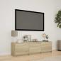 Preview: ARDEBO.de - Fernsehschrank mit LED 140 x 34 x 40 cm Sonoma-Eiche