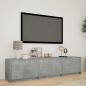 Preview: ARDEBO.de - Fernsehschrank mit LED 165x34x40 cm Betongrau Holzwerkstoff