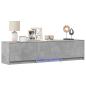 Preview: Fernsehschrank mit LED 165x34x40 cm Betongrau Holzwerkstoff