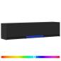Preview: Fernsehschrank mit LED 165 x 34 x 40 cm Schwarz Holzwerkstoff