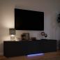 Preview: Fernsehschrank mit LED 165 x 34 x 40 cm Schwarz Holzwerkstoff