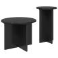 Preview: Beistelltisch-Set 2 Stk. Schwarz Eichen-Optik Ø 45 x 35 cm