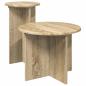 Preview: Beistelltisch-Set 2 Stk. Sonoma-Eiche Ø 45 x 35 cm