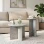 Preview: Beistelltisch-Set 2 Stk. Betongrau Ø 45 x 35 cm Holzwerkstoff