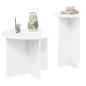 Preview: Beistelltisch-Set 2 Stk. Hochglanz Weiß Ø 45 x 35 cm