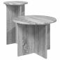 Preview: Beistelltisch-Set 2 Stk. Sonoma-Grau Ø 45 x 35 cm Holzwerkstoff