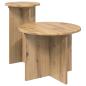 Preview: Beistelltisch-Set 2 stk. Artisan-Eiche Ø 45 x 35 cm