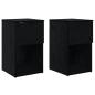 Preview: Bettschrank 2 Stk. Schwarz Eichen-Optik 29 x 31,5 x 49 cm