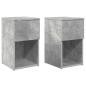 Preview: Bettschrank 2 Stk. Betongrau 29 x 31,5 x 49 cm Holzwerkstoff