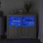 Preview: ARDEBO.de - Beistellschränke mit LED-Leuchten 2 Stk. Grau Sonoma