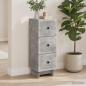 Preview: ARDEBO.de - Schubladenschrank Betongrau 33 x 34,5 x 90 cm Holzwerkstoff
