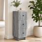 Preview: ARDEBO.de - Schubladenschrank Graues Sonoma 33 x 34,5 x 90 cm Holzwerkstoff