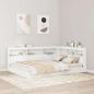 Preview: ARDEBO.de - Bücherregal-Bett mit Regal Weiß 135 x 190 cm Holzwerkstoff