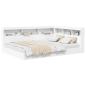 Preview: Bücherregal-Bett mit Regal Weiß 135 x 190 cm Holzwerkstoff
