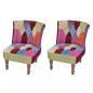 Preview: ARDEBO.de - Französische Stühle 2 Stk. Patchwork-Design Stoff