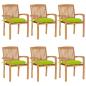 Preview: ARDEBO.de - Stapelbare Gartenstühle mit Kissen 6 Stk. Massivholz Teak