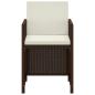 Preview: 3-tlg. Garten-Essgruppe mit Kissen Poly Rattan Braun