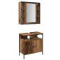 Preview: Badezimmermöbel-Set mit Regal mit Tür 2 pcs Braun Holzwerkstoff