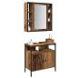 Preview: Badezimmermöbel-Set mit Regal mit Tür 2 pcs Braun Holzwerkstoff