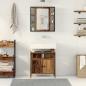 Preview: Badezimmermöbel-Set mit Regal mit Tür 2 pcs Braun Holzwerkstoff