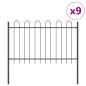 Preview: Gartenzaun 9 pcs Grau 15,3 x 1,2 m Pulverbeschichteter Stahl
