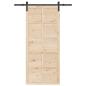 Preview: Schiebetür Natur 80 x 208 cm Massives Kiefernholz