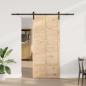 Preview: ARDEBO.de - Schiebetür Natur 100 x 208 cm Massives Kiefernholz